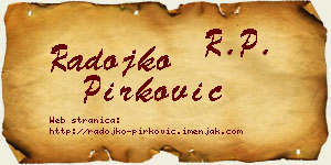 Radojko Pirković vizit kartica